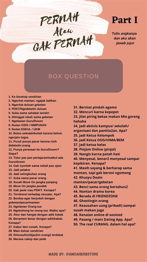 PERTANYAAN UNTUK PASANGAN tanpa antri 256 Alasan indonesia adult video image 2